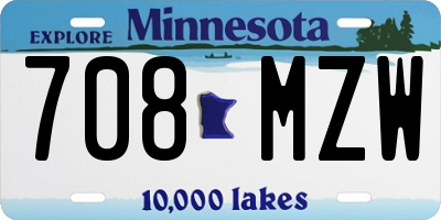 MN license plate 708MZW