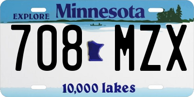 MN license plate 708MZX