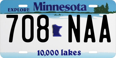 MN license plate 708NAA