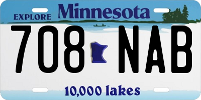 MN license plate 708NAB