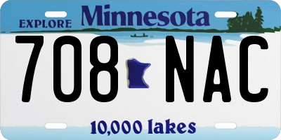 MN license plate 708NAC