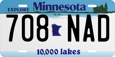 MN license plate 708NAD