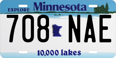 MN license plate 708NAE