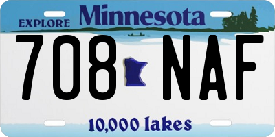 MN license plate 708NAF