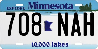 MN license plate 708NAH