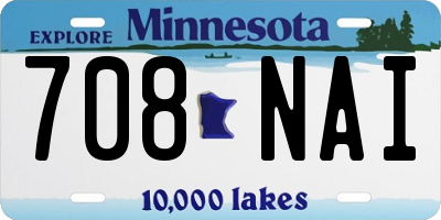 MN license plate 708NAI