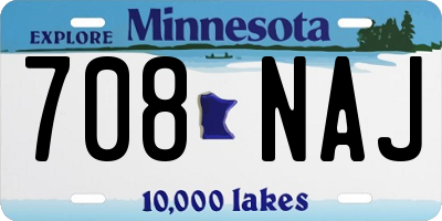 MN license plate 708NAJ