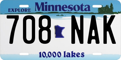 MN license plate 708NAK