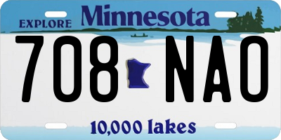 MN license plate 708NAO