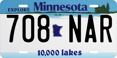 MN license plate 708NAR