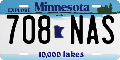 MN license plate 708NAS