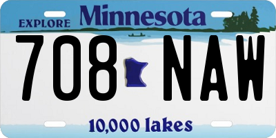 MN license plate 708NAW