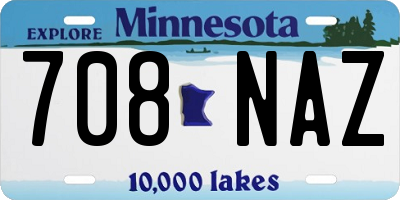 MN license plate 708NAZ
