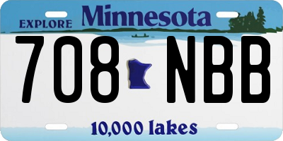 MN license plate 708NBB