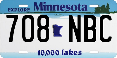 MN license plate 708NBC
