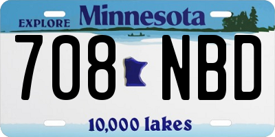 MN license plate 708NBD