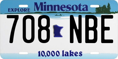 MN license plate 708NBE