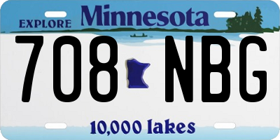 MN license plate 708NBG