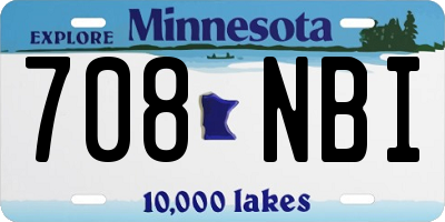 MN license plate 708NBI