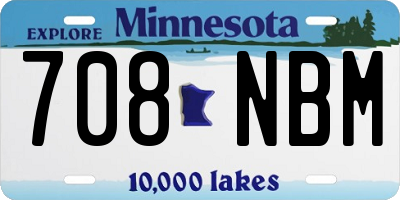 MN license plate 708NBM