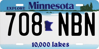 MN license plate 708NBN