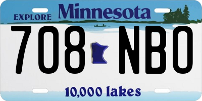 MN license plate 708NBO