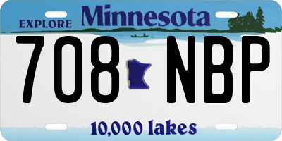 MN license plate 708NBP