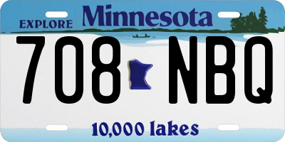 MN license plate 708NBQ