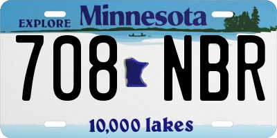 MN license plate 708NBR