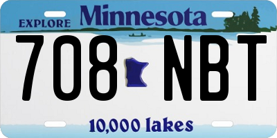 MN license plate 708NBT