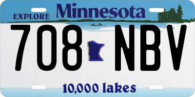 MN license plate 708NBV