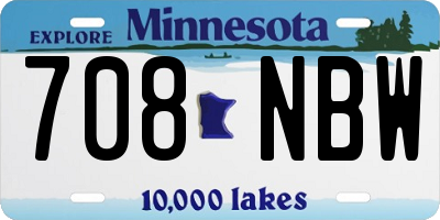MN license plate 708NBW