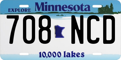 MN license plate 708NCD