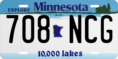 MN license plate 708NCG