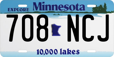 MN license plate 708NCJ