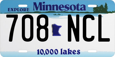 MN license plate 708NCL