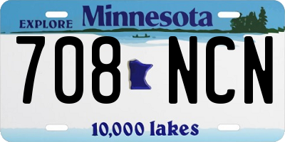 MN license plate 708NCN