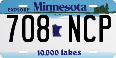 MN license plate 708NCP