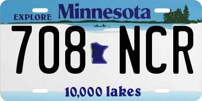 MN license plate 708NCR