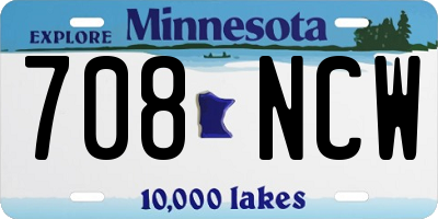 MN license plate 708NCW