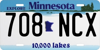 MN license plate 708NCX