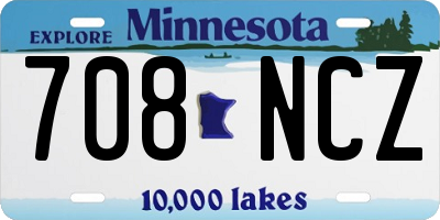 MN license plate 708NCZ