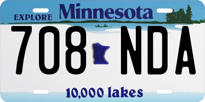 MN license plate 708NDA