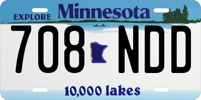 MN license plate 708NDD