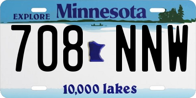 MN license plate 708NNW
