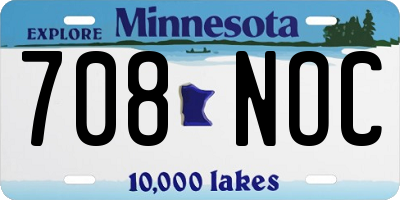 MN license plate 708NOC