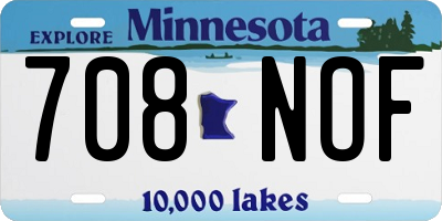 MN license plate 708NOF