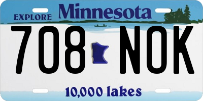 MN license plate 708NOK