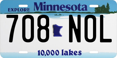 MN license plate 708NOL