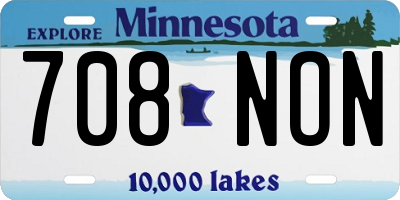MN license plate 708NON